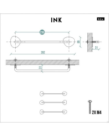 Tirador de mueble en acero INK Blanco