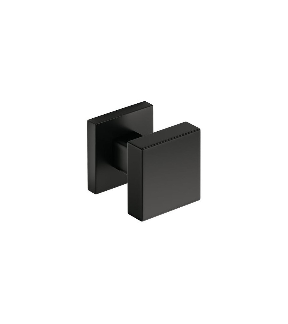 Botón de puerta negro AEGIS cuadrado - manilla de diseño
