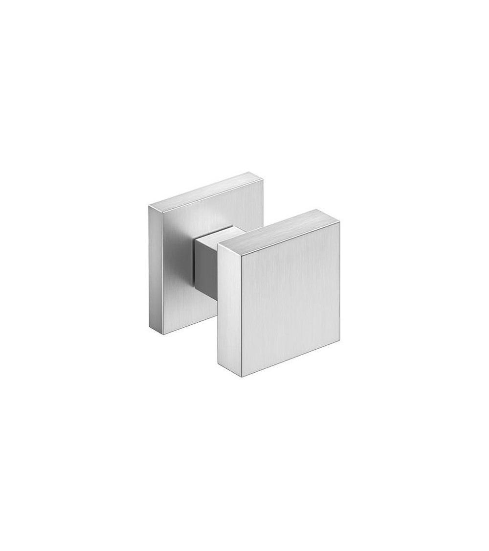 Botón de puerta cromo cepillado AEGIS cuadrada - manilla de diseño