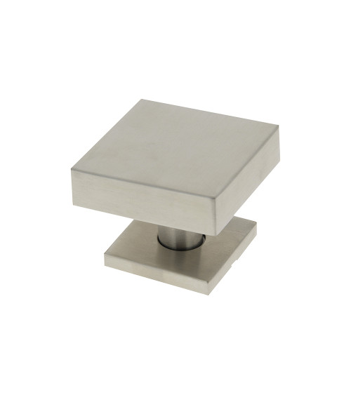 Botón de Puerta Cuadrado 70x70mm Centro en Inox con Florón 52mm