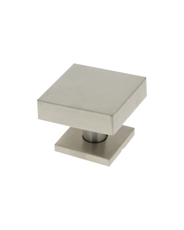 Botón de Puerta Cuadrado 70x70mm Centro en Inox con Florón 52mm