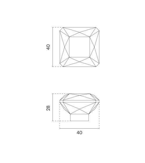 Botón de mueble cromo pulido/cristal negro 1065-S manilla de diseño