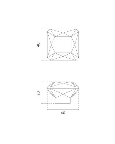 Botón de mueble 1065-S con dimensiones