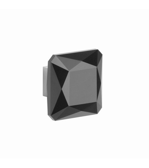 Botón de mueble cromo pulido/cristal negro 1065-S manilla de diseño