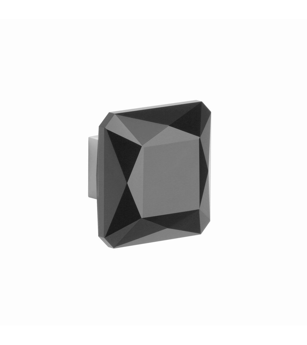 Botón de mueble cromo pulido/cristal negro 1065-S manilla de diseño