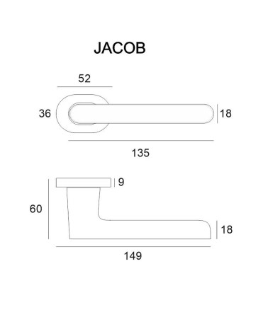 Tirador de puerta moderna JACOB con dimensiones