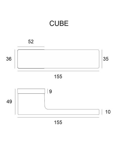 Tirador de puerta moderna Cube con leyenda