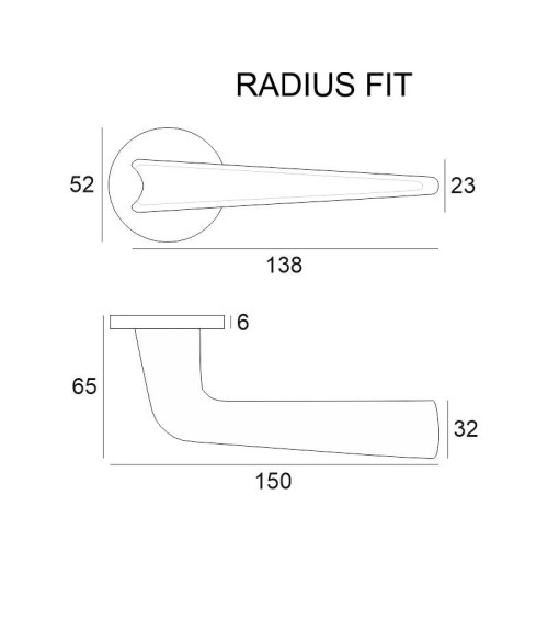 Palanca de puerta cromo satinado RADIUS diseño
