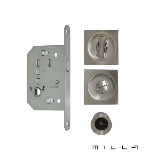 Kit para puerta corredera con condena acero inoxidable manilla de diseño
