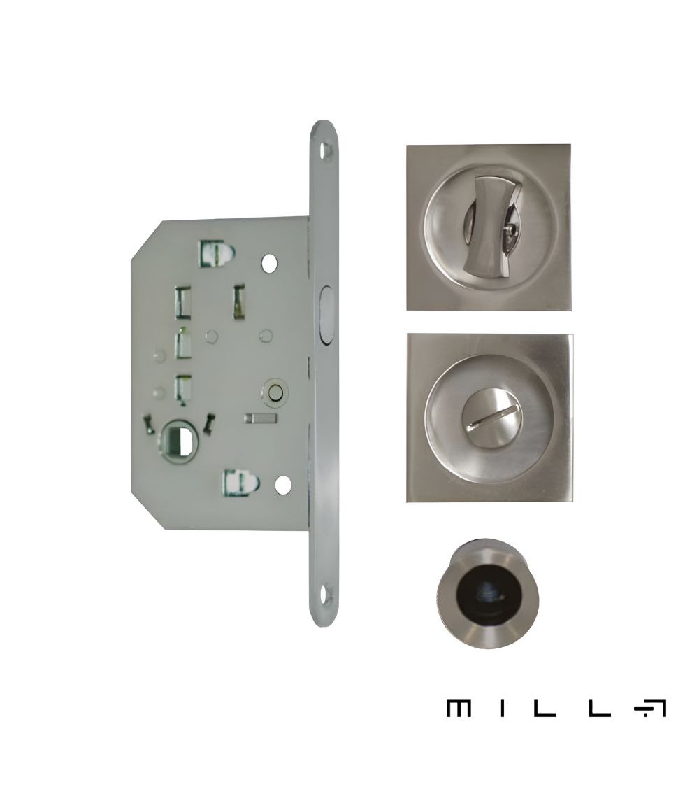 Kit para puerta corredera con condena acero inoxidable manilla de diseño
