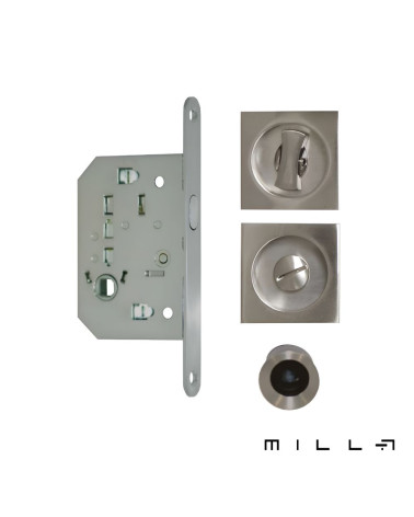 Kit para puerta corredera con condena acero inoxidable manilla de diseño