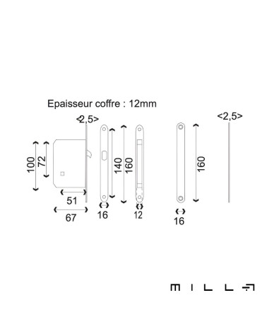 Kit para puerta corredera con condena acero inoxidable con leyendas