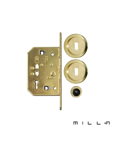 Kit para puerta corredera con llave I oro mate manilla de diseño