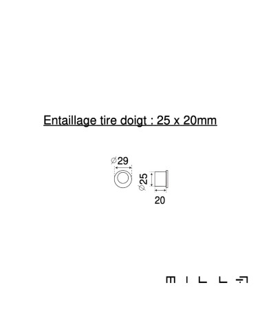 Kit manilla cuvette con picaporte acero inoxidable con dimensiones tirador de dedo