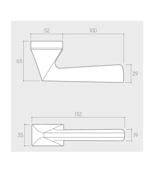 Manivela de puerta de zamak Impera diseño