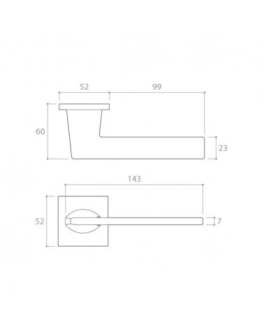 Tirador de puerta zamak Harmony tirador de diseño con dimensiones