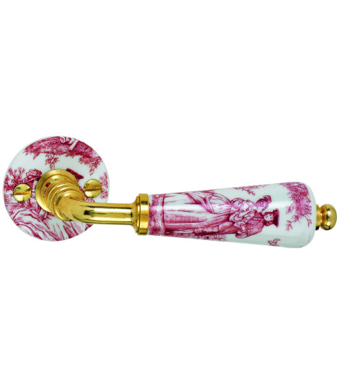 copia de Manillas de puerta oro mate en porcelana blanca Merigous