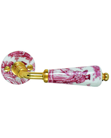 copia de Manillas de puerta oro mate en porcelana blanca Merigous