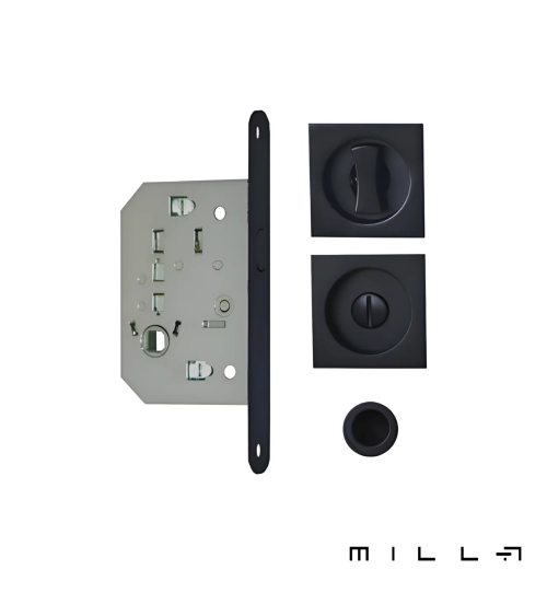 Kit para puertas correderas con condena negras herrajes de diseño