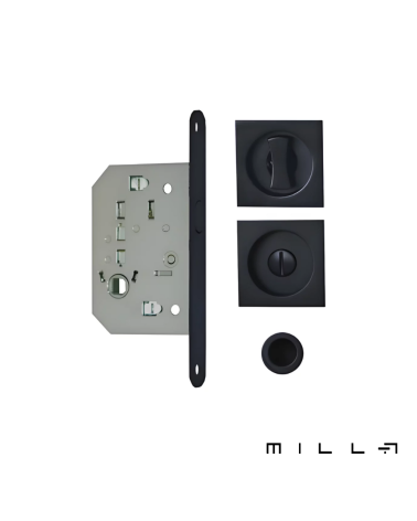 Kit para puertas correderas con condena negras herrajes de diseño