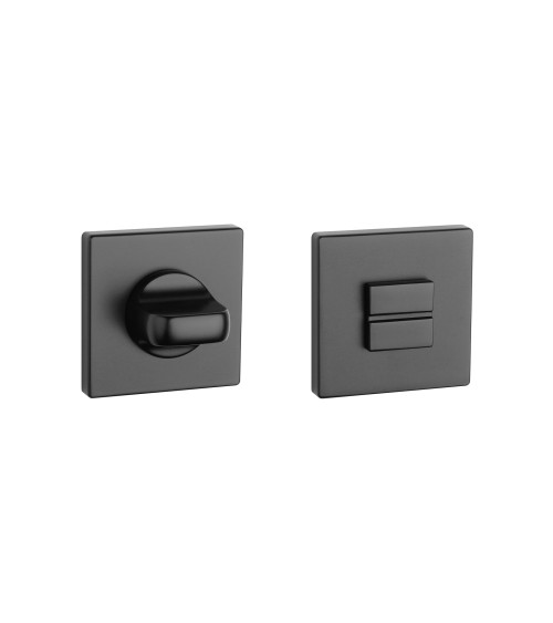 un kit de rosetas cuadradas de bloqueo para WC o baño de color negro