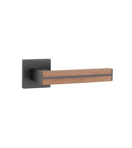 Tirador de puerta de madera de nogal y negra IMPERATA tirador de diseño