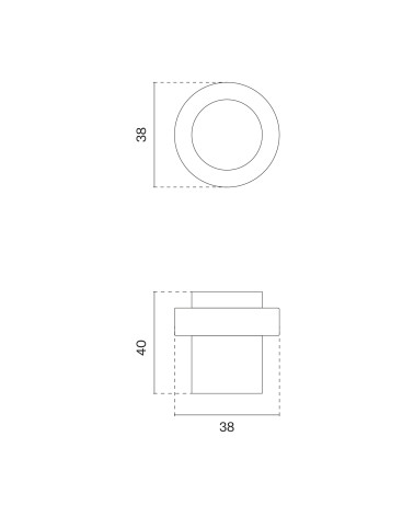 Tope de puerta STOPPER 1721 con dimensiones