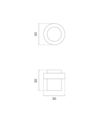 Tope de puerta STOPPER 1722 con dimensiones