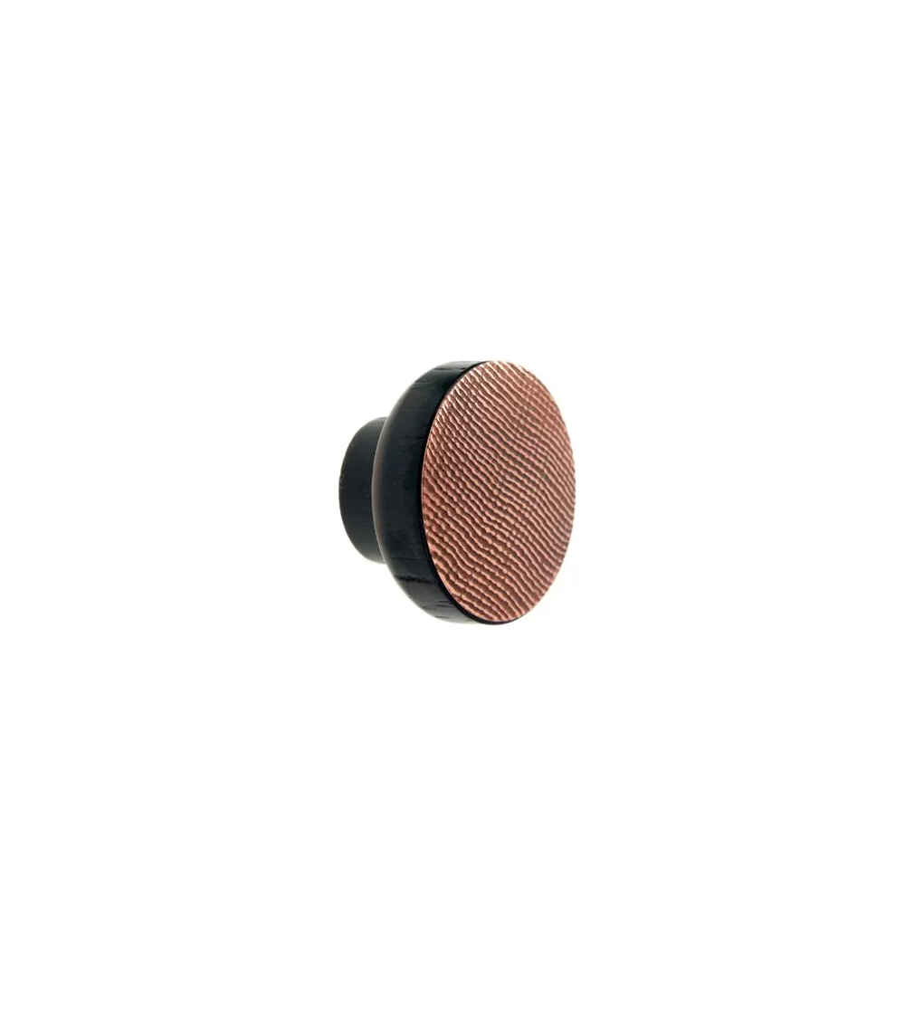 Tirador de mueble en madera lacada en negro cobre