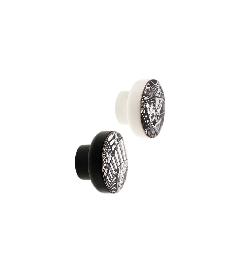 Botón de mueble COSMOS Negro & Blanco