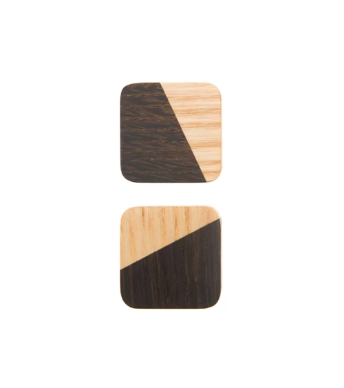 Botón de mueble de madera bicolor cuadrado Just 2