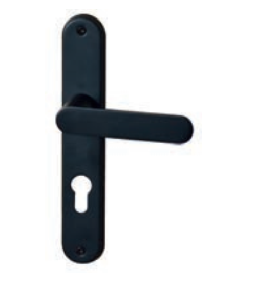 Manilla de puerta sobre placa 195 DAPHNE NEGRO
