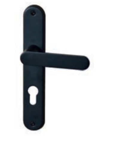 Manilla de puerta sobre placa 195 DAPHNE NEGRO