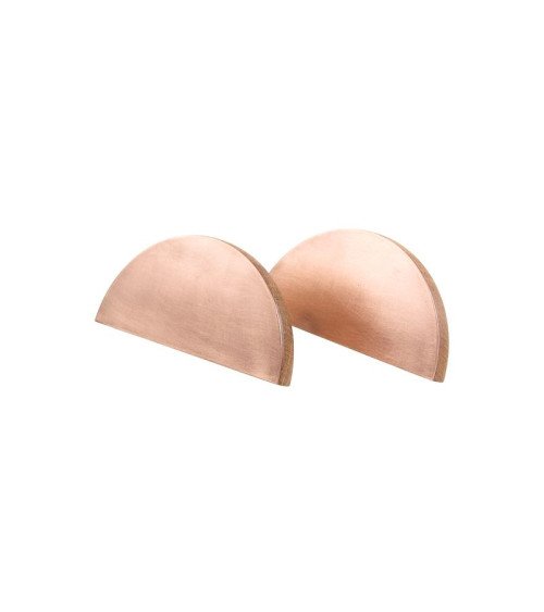 Tirador de mueble circular de madera y cobre