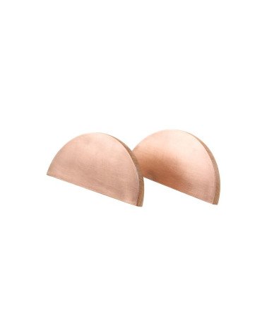 Tirador de mueble circular de madera y cobre