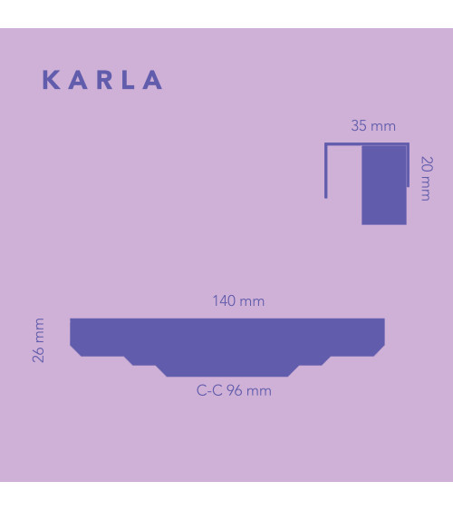 Tirador de mueble de latón KARLA LACK tirador de diseño