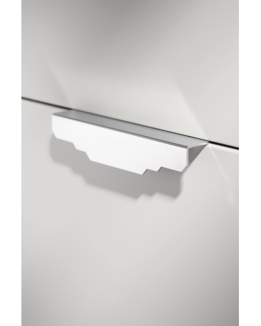 Tirador de mueble cromo pulido KARLA CR tirador de diseño vista superior inclinada