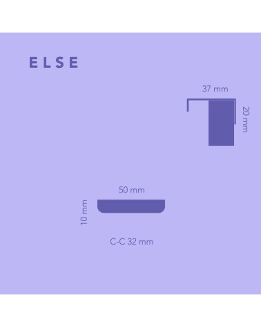 Tirador de mueble de latón ELSE EDGE con dimensiones
