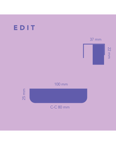 Tirador de mueble EDIT EDGE con dimensiones
