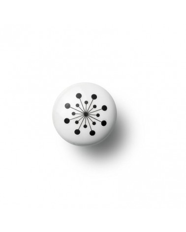 Botón de mueble Anne Black modelo Flower de color negro, tamaño 30x30mm