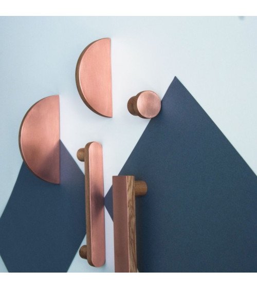 Perchero de pared de madera y cobre COPPER