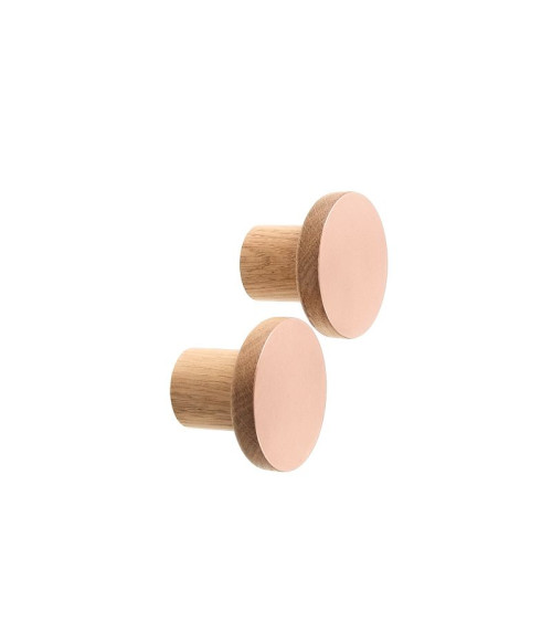 Perchero de pared de madera y cobre COPPER
