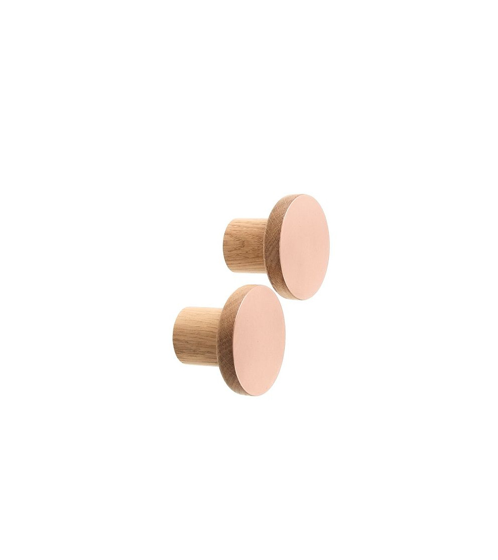 Perchero de pared de madera y cobre COPPER