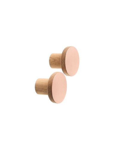 Perchero de pared de madera y cobre COPPER