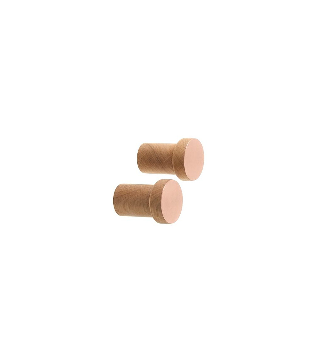 Perchero de pared de madera y cobre COPPER xs