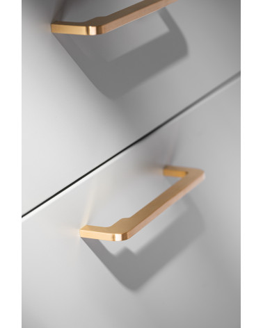Tirador de mueble industrial ISA WAVE diseño vista desde arriba inclinada montado en cajón
