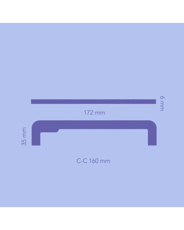 Tirador de mueble industrial ISA WAVE con dimensiones