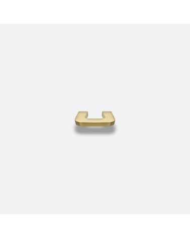 Tirador de mueble oro pulido ISA XS diseño vista desde arriba sobre fondo blanco