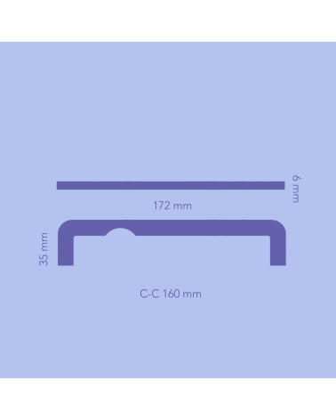 Tirador de mueble en latón ISA DOT con dimensiones