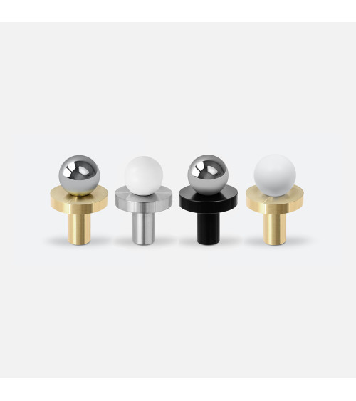 Botón de mueble negro/cromo pulido POLA tirador de diseño